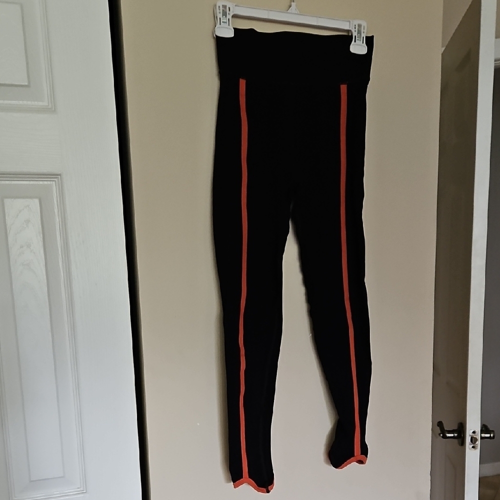 Free People Hi-rise Legging Black Orange & Grey Race Stripes XS/ S - Good Cond